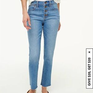 J. Crew Factory Essential Straight buttonfly raw hem Jean